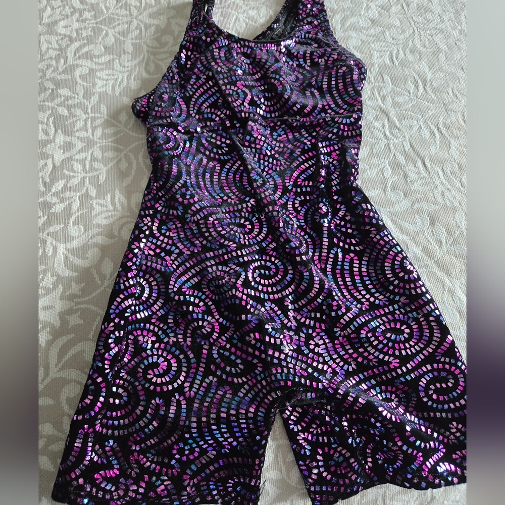 Purple and Pink Patterned Leotard